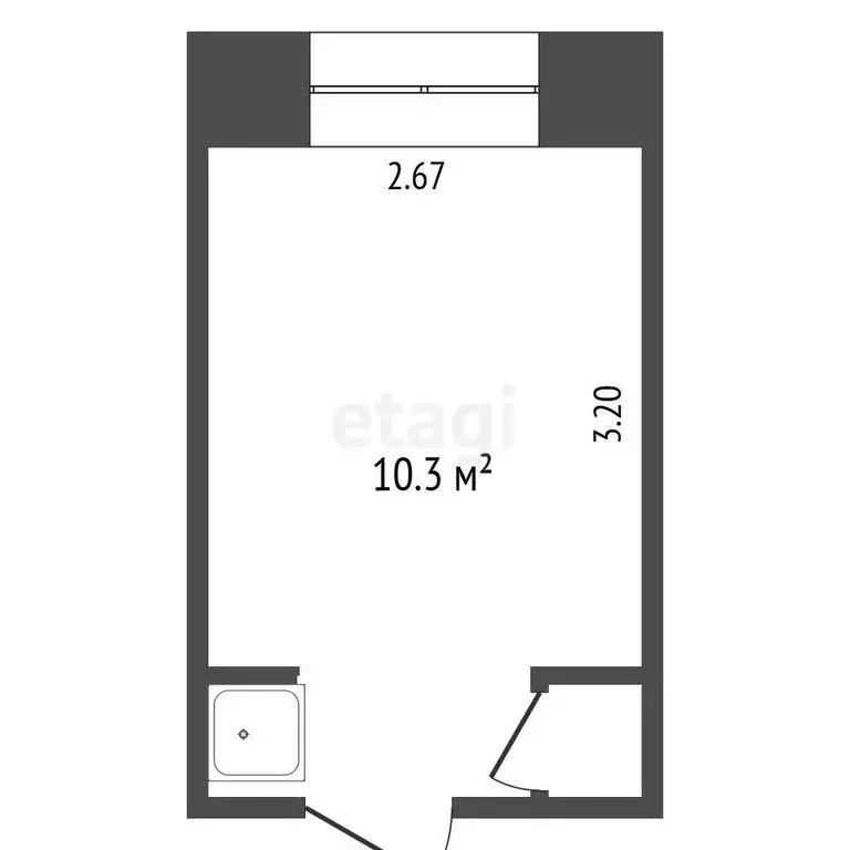 1к в -комнатной квартире (10.3 м) - Фото 1