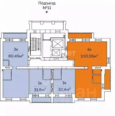 3-к кв. Омская область, Омск ул. А.Н. Кабанова, 2 (100.45 м) - Фото 1