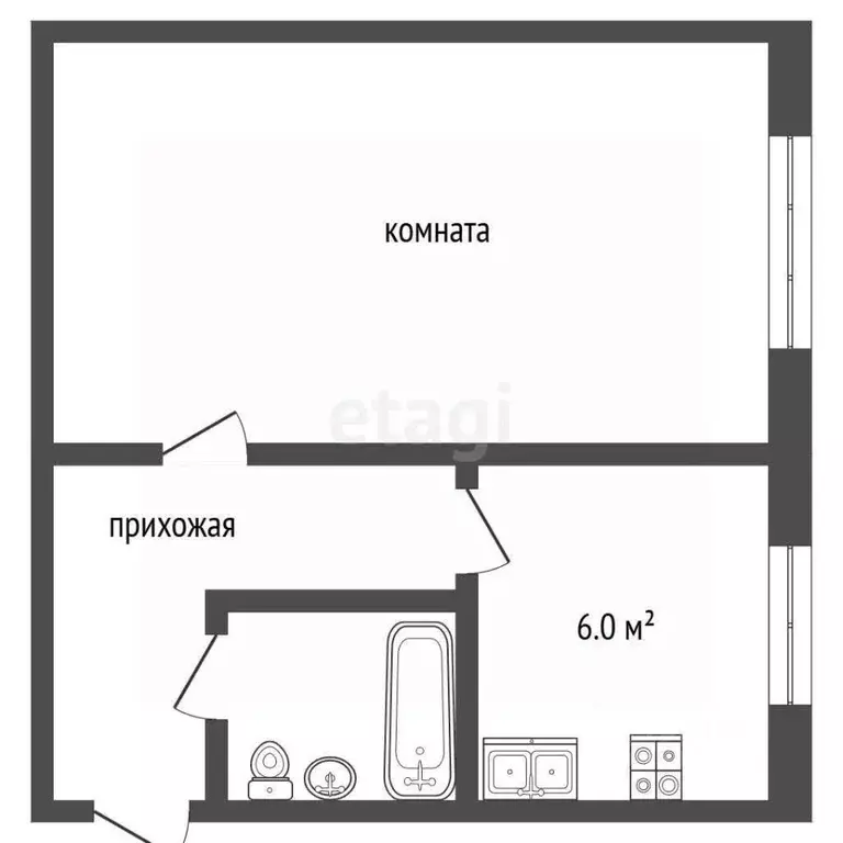 1-к кв. Владимирская область, Муром ул. Куликова, 22 (30.7 м) - Фото 1