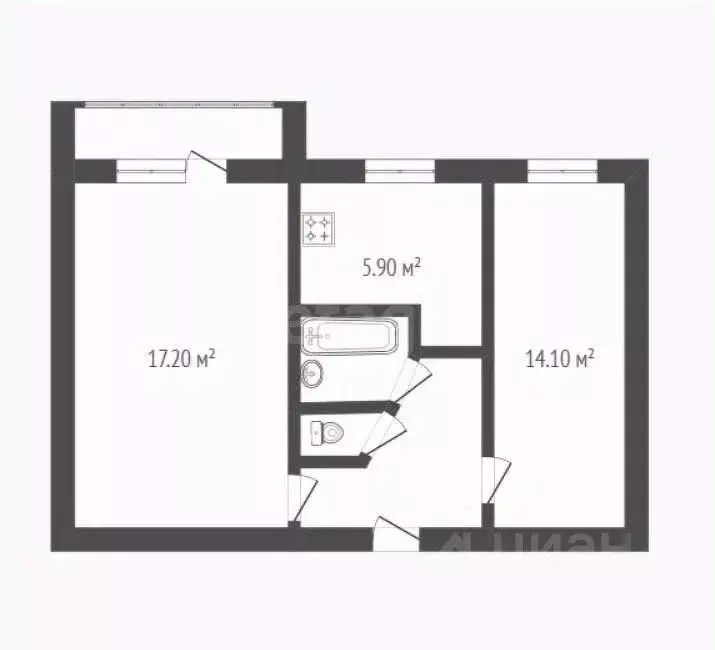 2-к кв. Воронежская область, Борисоглебск Северный мкр, 32 (46.0 м) - Фото 1