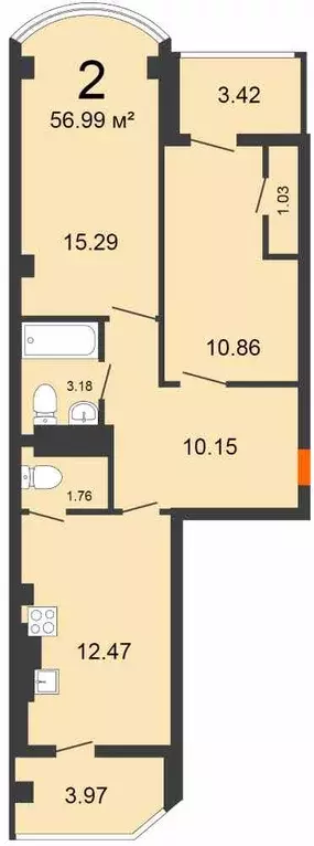 Продаётся 2-к квартира, 59 м - Фото 0