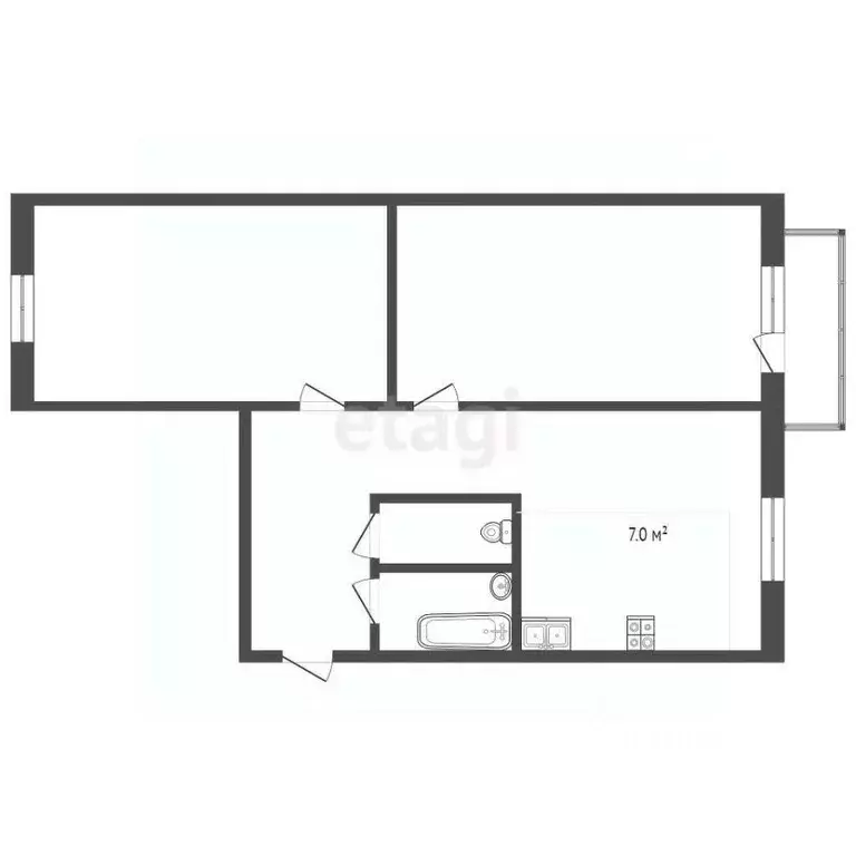 2-к кв. Коми, Сыктывкар ул. Мира, 38 (43.9 м) - Фото 1