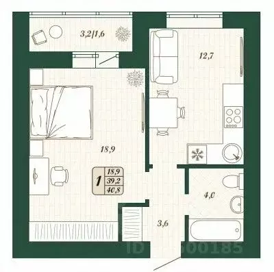 1-к кв. Самарская область, Волжский район, Смышляевка городское ... - Фото 1