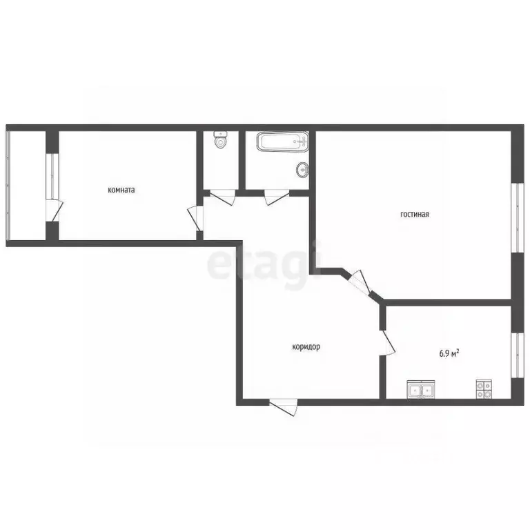 2-к кв. Коми, Ухта Интернациональная ул., 17 (48.6 м) - Фото 1