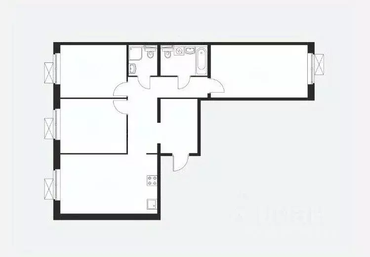 3-к кв. Москва Полярная ул., 27к4 (85.3 м) - Фото 2