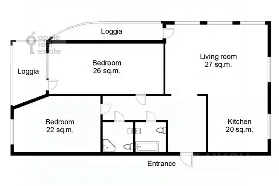 3-к кв. Москва 3-я Красногвардейская ул., 3 (127.0 м) - Фото 1