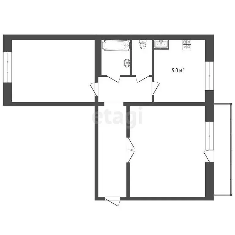 2-комнатная квартира: Миасс, улица Академика Павлова, 5 (52.7 м) - Фото 1