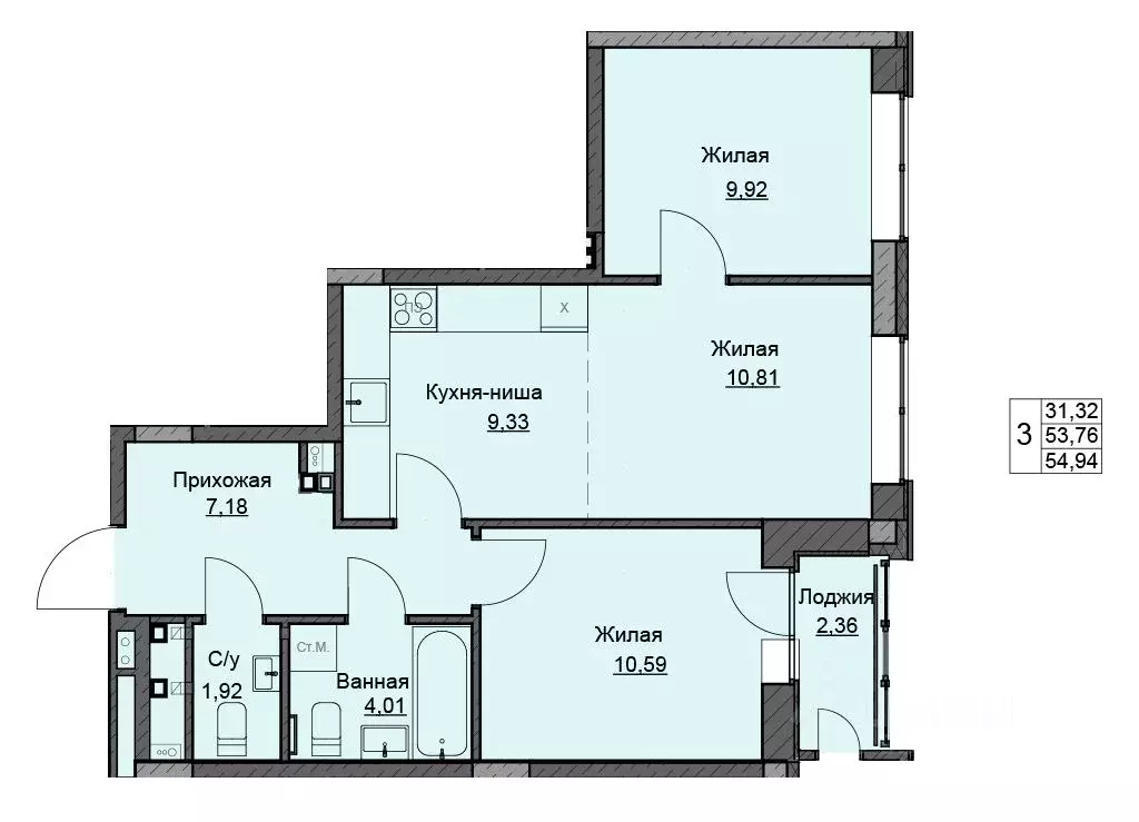 2-к кв. Удмуртия, Ижевск ул. Чехова, 46 (54.94 м) - Фото 0