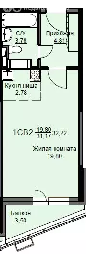 Квартира-студия: Щёлково, микрорайон Соболевка, жилой комплекс ... - Фото 1