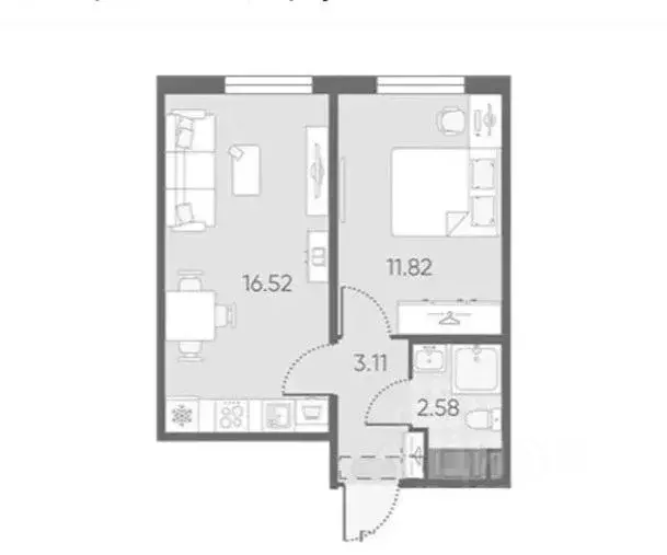 1-к кв. Санкт-Петербург ул. Маршала Казакова, 21к2 (34.0 м) - Фото 2