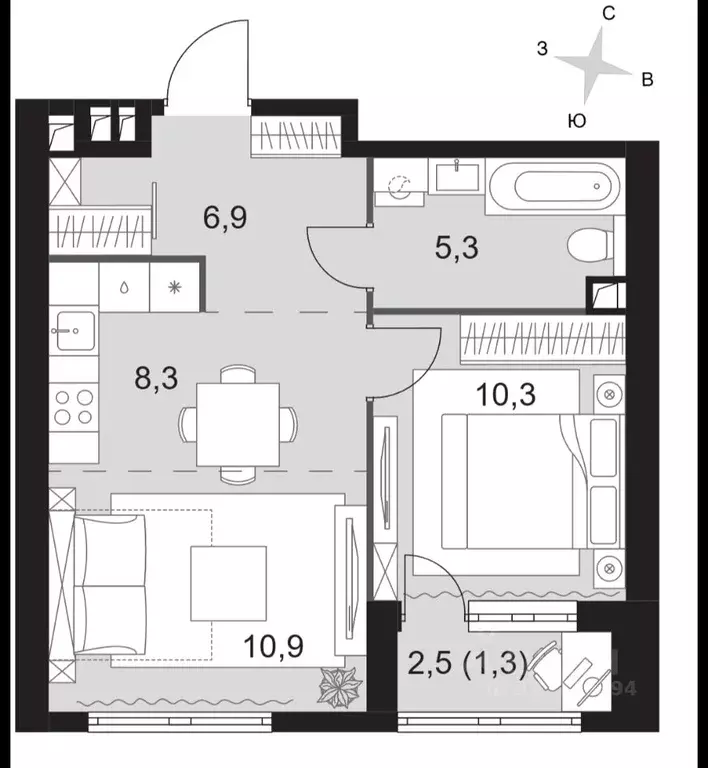 2-к кв. Москва ул. Академика Волгина, 2 (43.0 м) - Фото 2