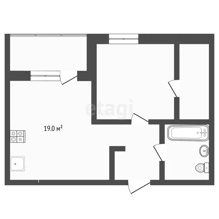 1-комнатная квартира: Тюмень, улица Пожарных и Спасателей, 5 (46.5 м) - Фото 1