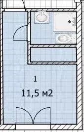 Доля в квартира-студии, 11 м, 1/5 эт. - Фото 0