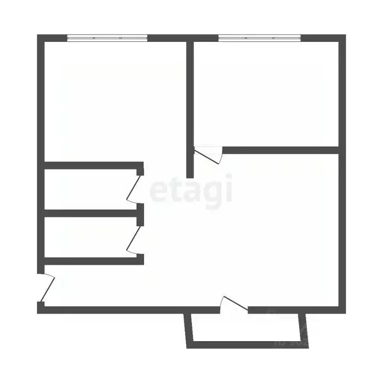 2-к кв. Кемеровская область, Прокопьевск Институтская ул., 44 (44.5 м) - Фото 2