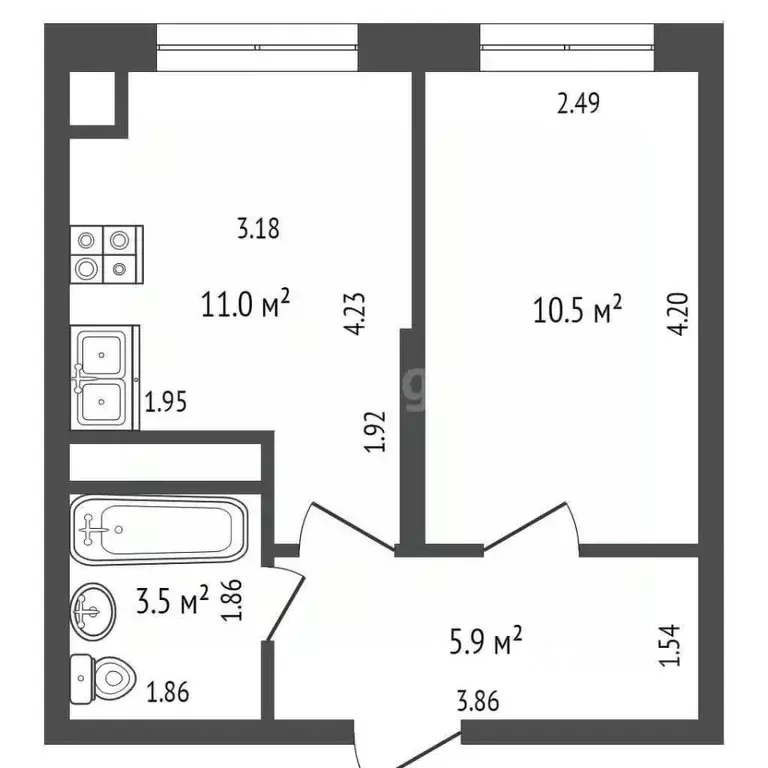1-к кв. Адыгея, Тахтамукайский район, Старобжегокайское с/пос, Новая ... - Фото 1