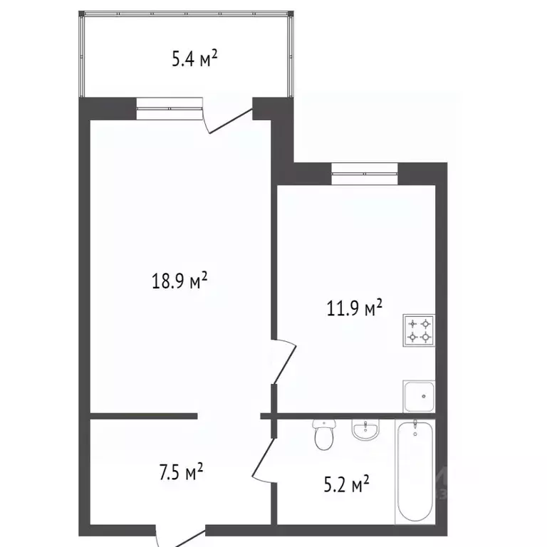 1-к кв. Красноярский край, Красноярск Судостроительная ул., 155 (39.8 ... - Фото 2