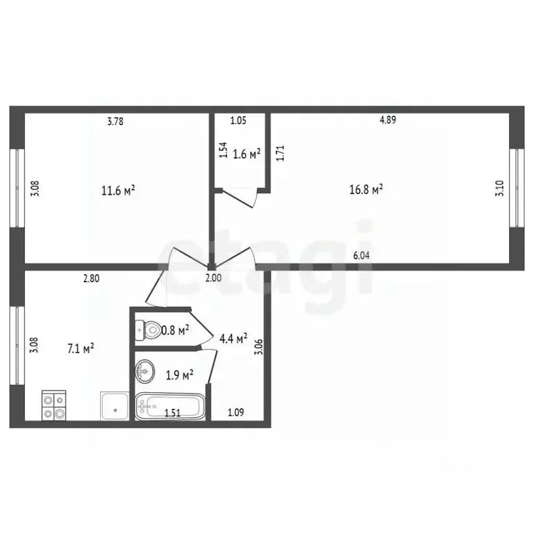 2-к кв. Московская область, Талдом Юбилейный мкр, 17 (44.2 м) - Фото 2