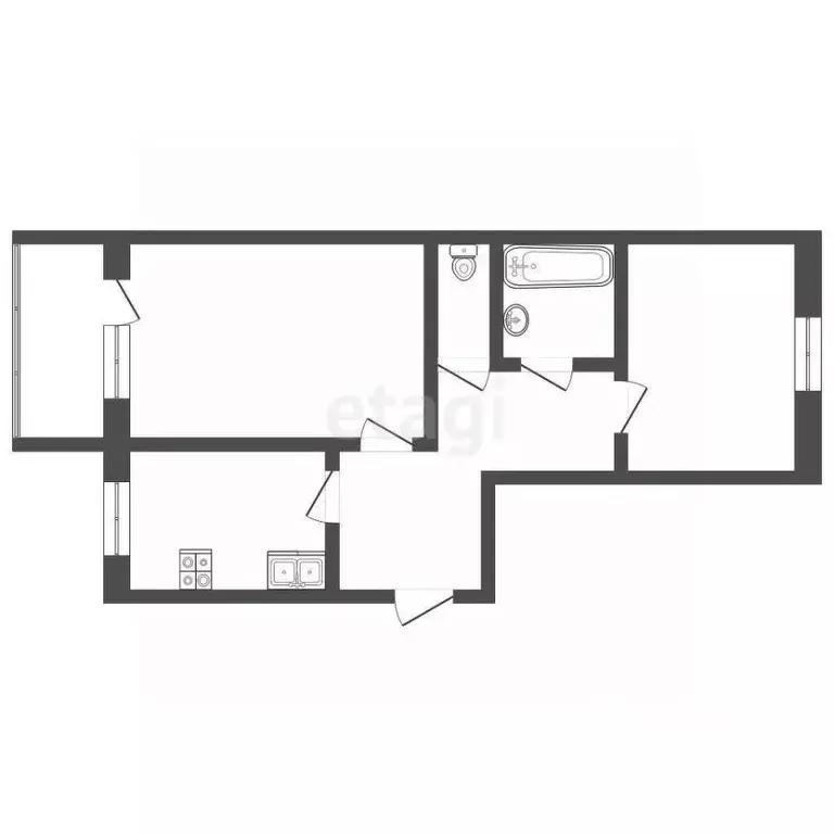 2-к кв. Тюменская область, Тюмень Шаимский проезд, 8 (51.0 м) - Фото 1
