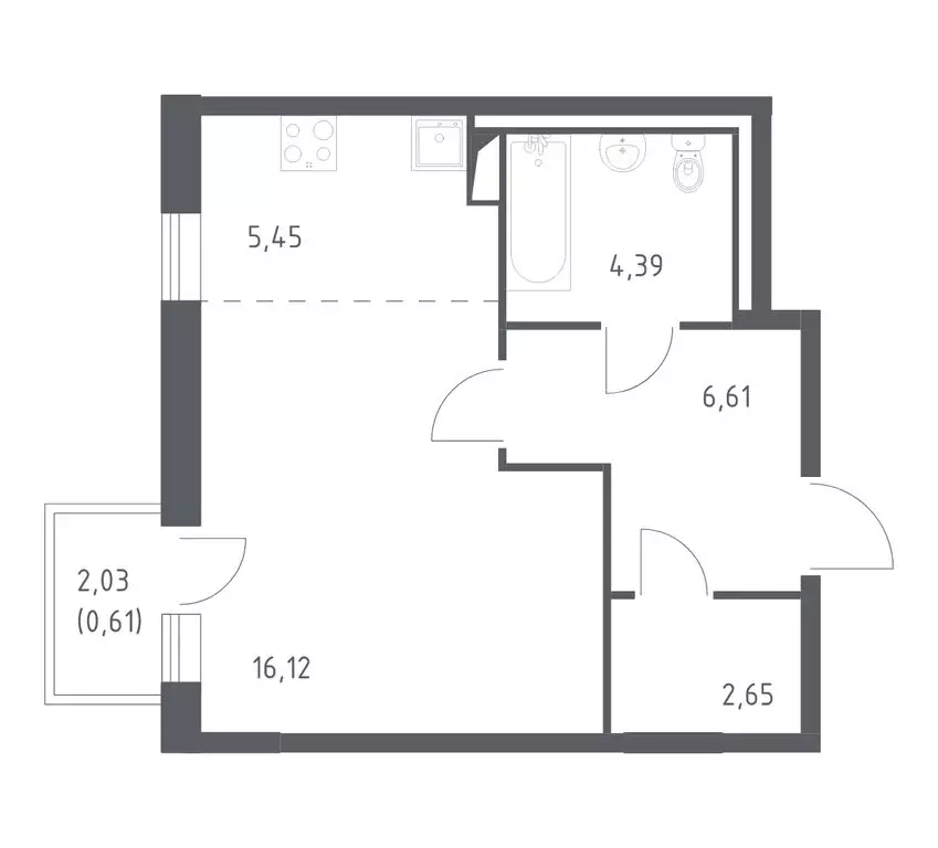 Квартира-студия: деревня Лаголово, жилой комплекс Квартал Лаголово, 2 ... - Фото 1