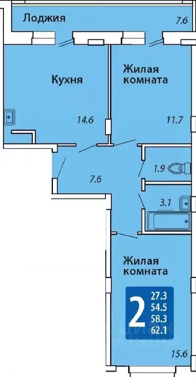 2-к кв. Чувашия, Новочебоксарск Советская ул., поз8 (58.3 м) - Фото 0