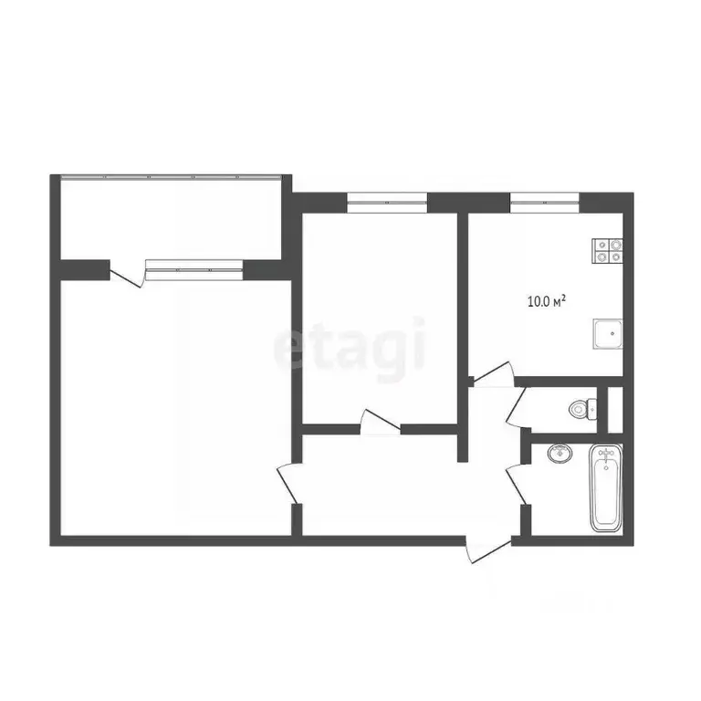 2-к кв. Тюменская область, Тюмень ул. Ратная, 1 (56.2 м) - Фото 1