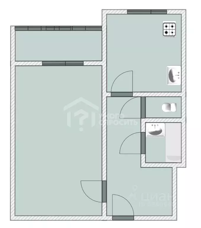1-к кв. Санкт-Петербург, Санкт-Петербург, Петергоф ул. Шахматова, 16 ... - Фото 2