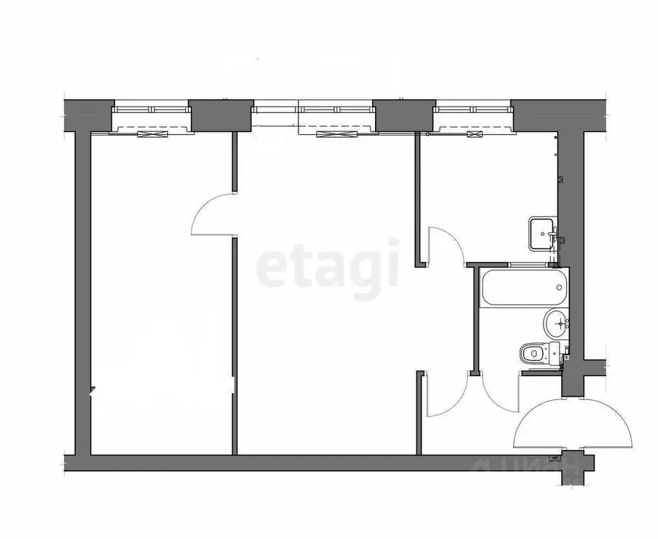 2-к кв. Тульская область, Новомосковск ул. Шахтеров, 3 (44.0 м) - Фото 1