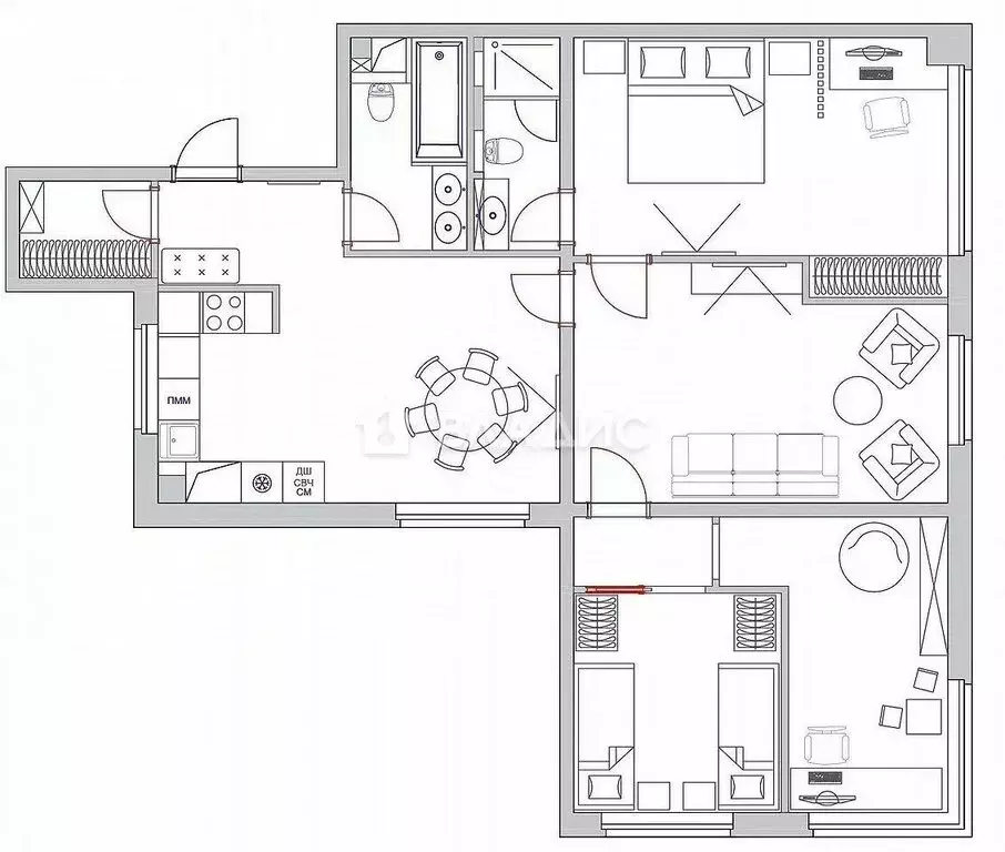 3-комнатная квартира: Одинцово, Можайское шоссе, 122 (91 м) - Фото 1