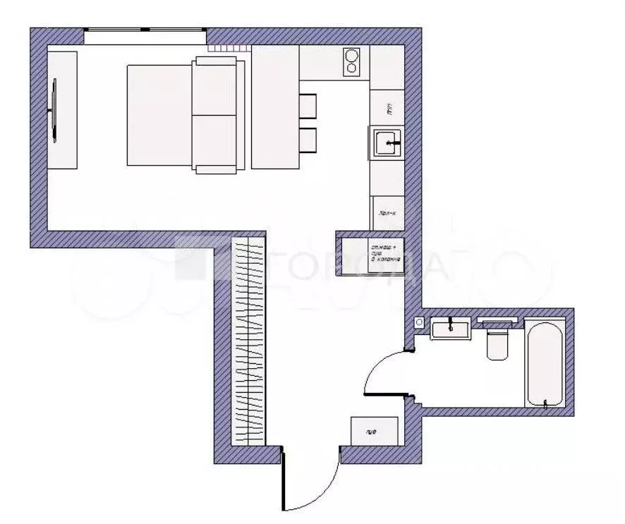 Квартира-студия, 34 м, 5/25 эт. - Фото 0