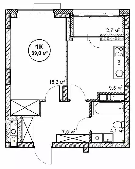 1-комнатная квартира: Нижний Новгород, посёлок Cовхоза Цветы (39 м) - Фото 1