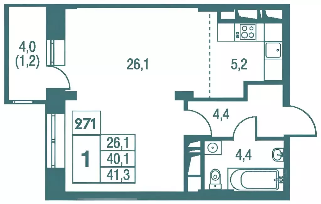 1-к кв. Московская область, Одинцово Северная ул., 13 (40.0 м) - Фото 1