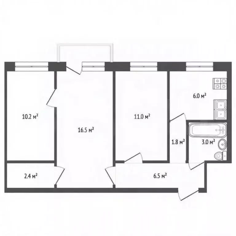 3-к кв. Московская область, Люберцы ул. Электрификации, 29А (62.0 м) - Фото 2