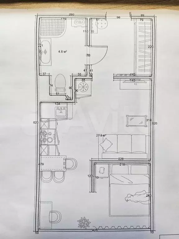 1-к. квартира, 33 м, 4/4 эт. - Фото 0