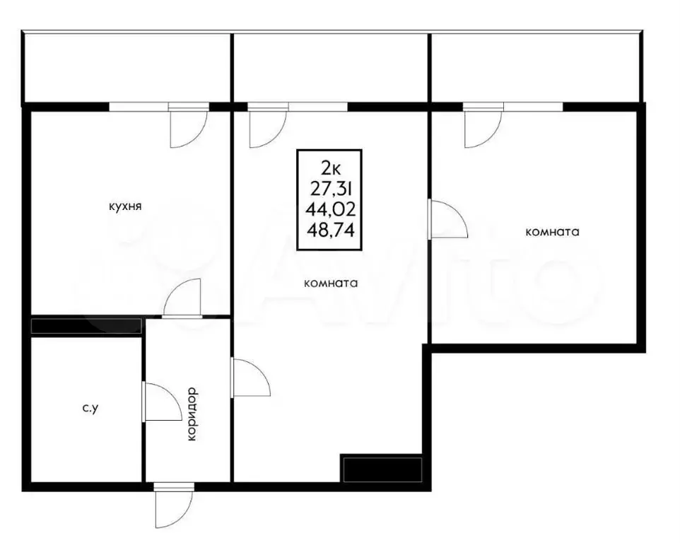 2-к. квартира, 54 м, 8/9 эт. - Фото 0