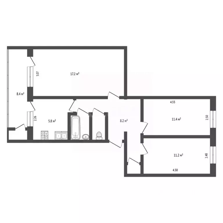3-к кв. Крым, Ялта ул. Киевская, 86 (58.0 м) - Фото 1