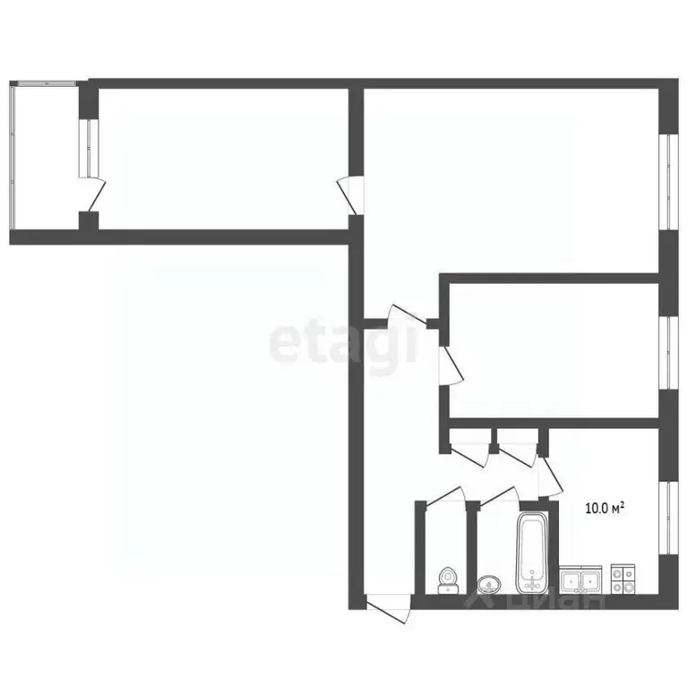 3-к кв. Калининградская область, Калининград наб. Адмирала Трибуца, 49 ... - Фото 2