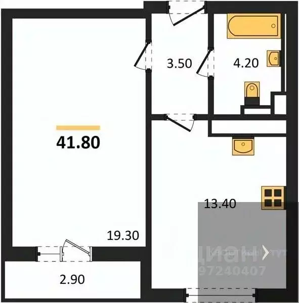 1-к кв. Воронежская область, Воронеж ул. Загоровского, 5/3 (41.8 м) - Фото 0