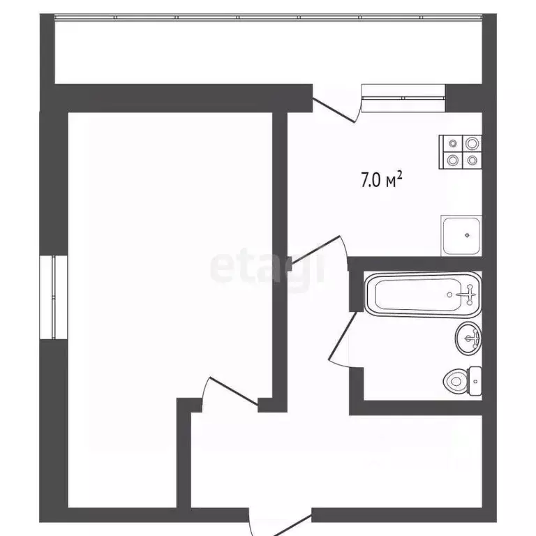 1-к кв. Вологодская область, пос. Фетинино 23 (37.4 м) - Фото 1