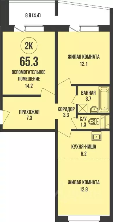 2-к кв. Новосибирская область, Новосибирск Династия жилой комплекс ... - Фото 0