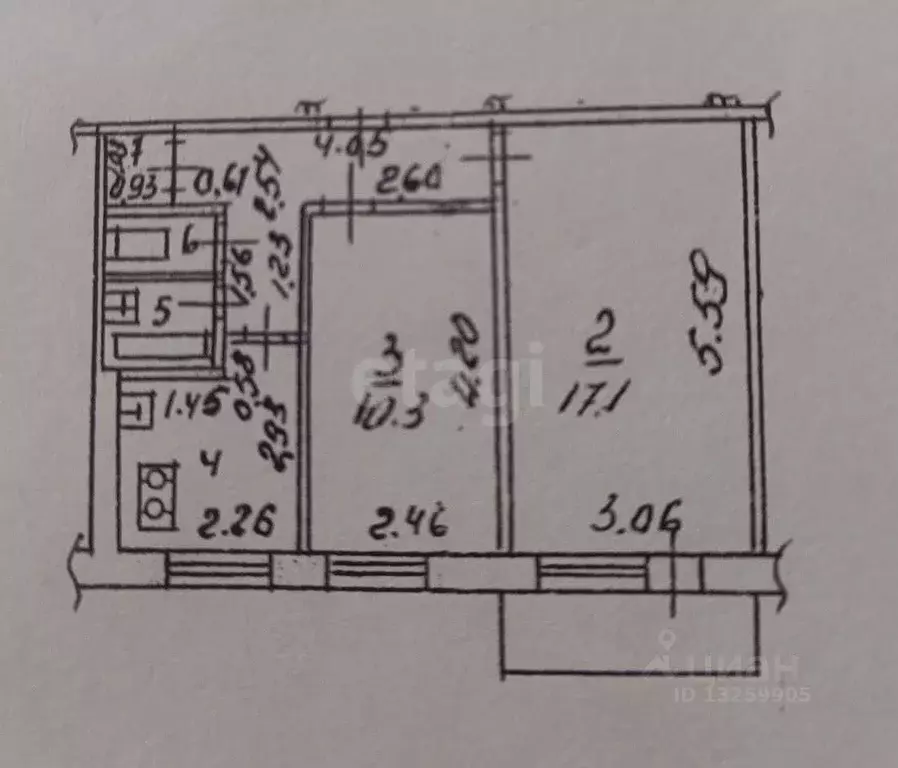 2-к кв. Липецкая область, Липецк ул. М.И. Неделина, 37 (44.1 м) - Фото 2