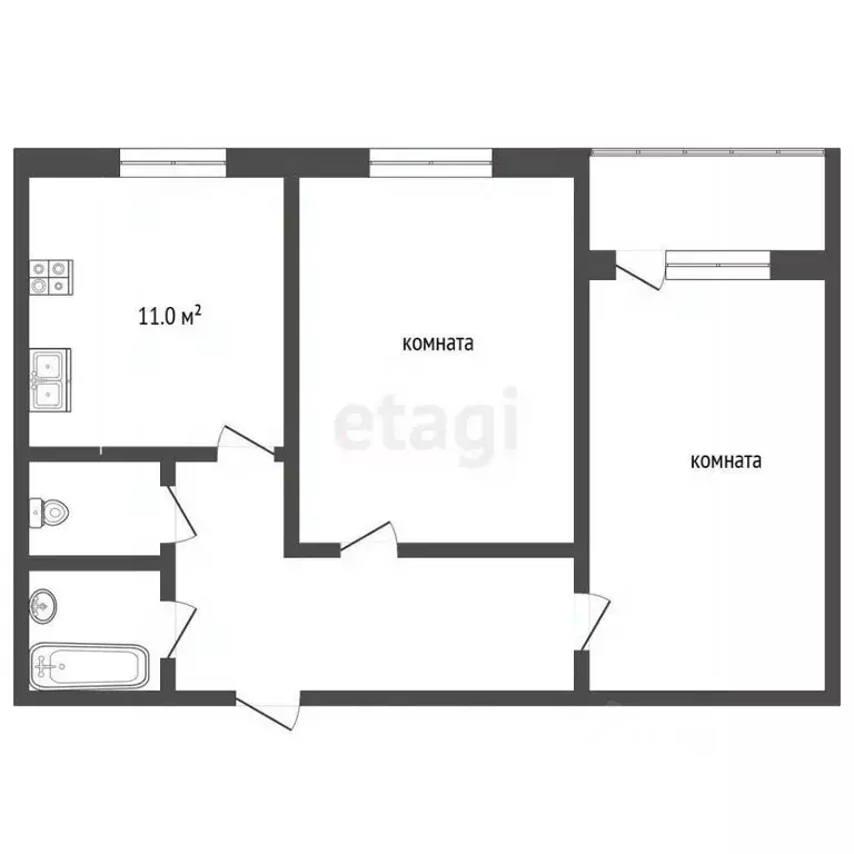 2-к кв. Ростовская область, Аксай ул. Коминтерна, 139/12 (50.0 м) - Фото 1