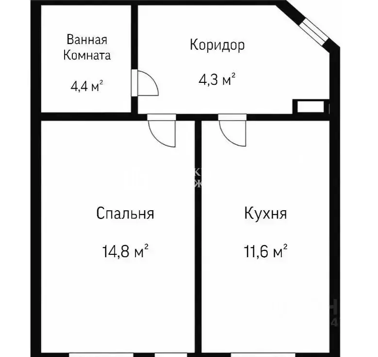 1-к кв. Тульская область, Тула ул. Новоселов, 4к3 (36.9 м) - Фото 2