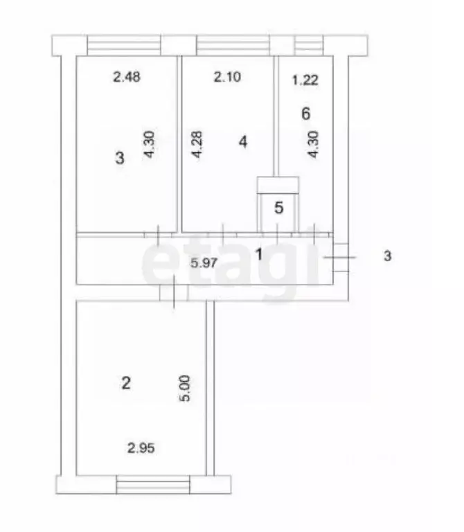 2-к кв. Смоленская область, Дорогобуж Коммунистическая ул., 26А (46.1 ... - Фото 1