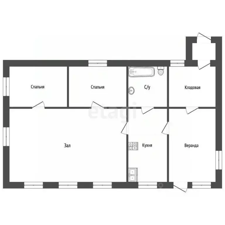 Дом в Тамбовская область, с. Сампур ул. 40 лет Октября, 40 (53 м) - Фото 2
