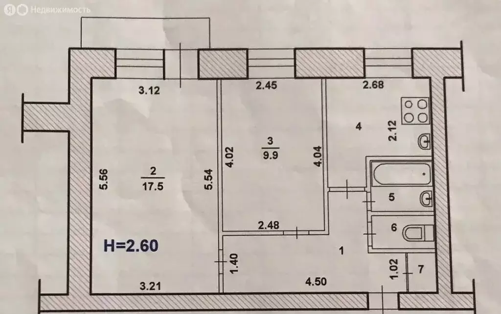 2-комнатная квартира: Волжский, площадь Труда, 17 (44.8 м) - Фото 2