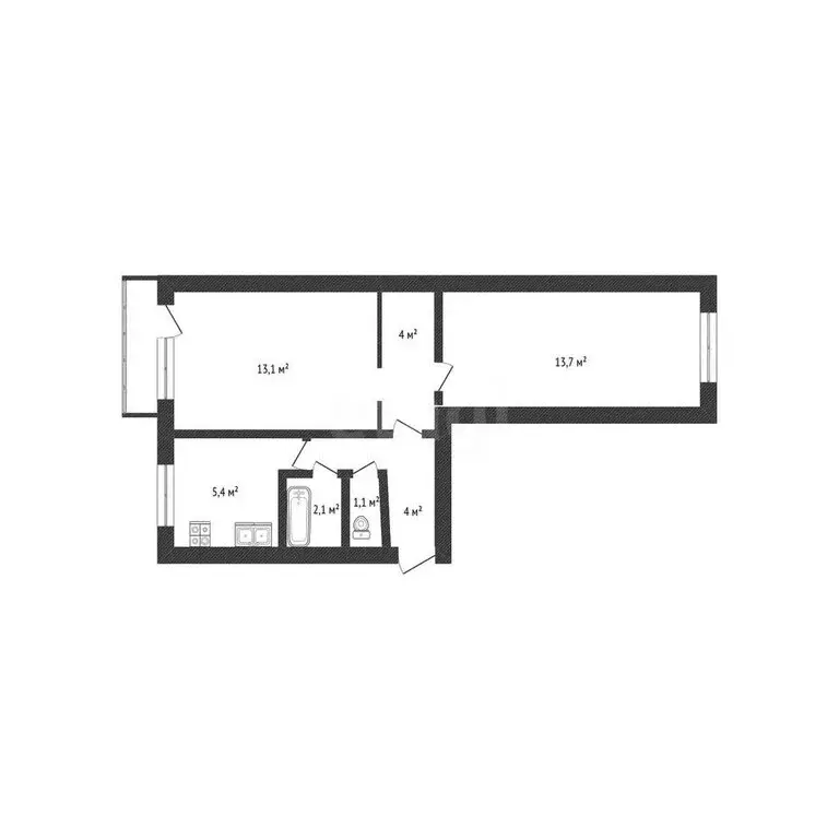 2-комнатная квартира: Нефтекамск, Социалистическая улица, 52 (43.7 м) - Фото 1