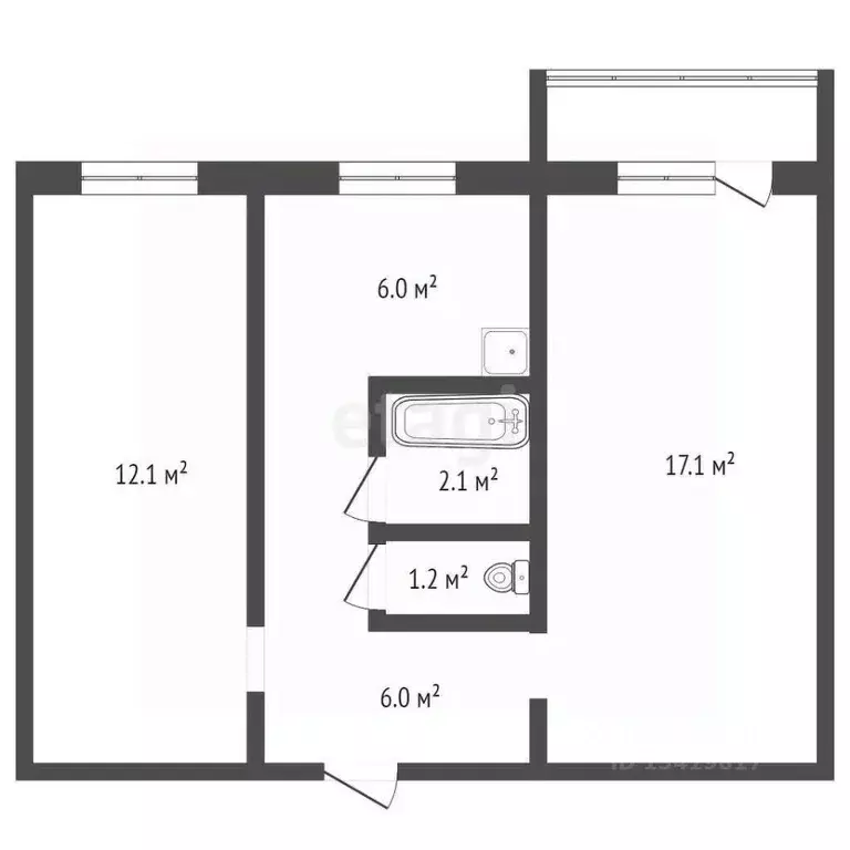 2-к кв. Брянская область, Карачев ул. Ленина, 28 (44.5 м) - Фото 1