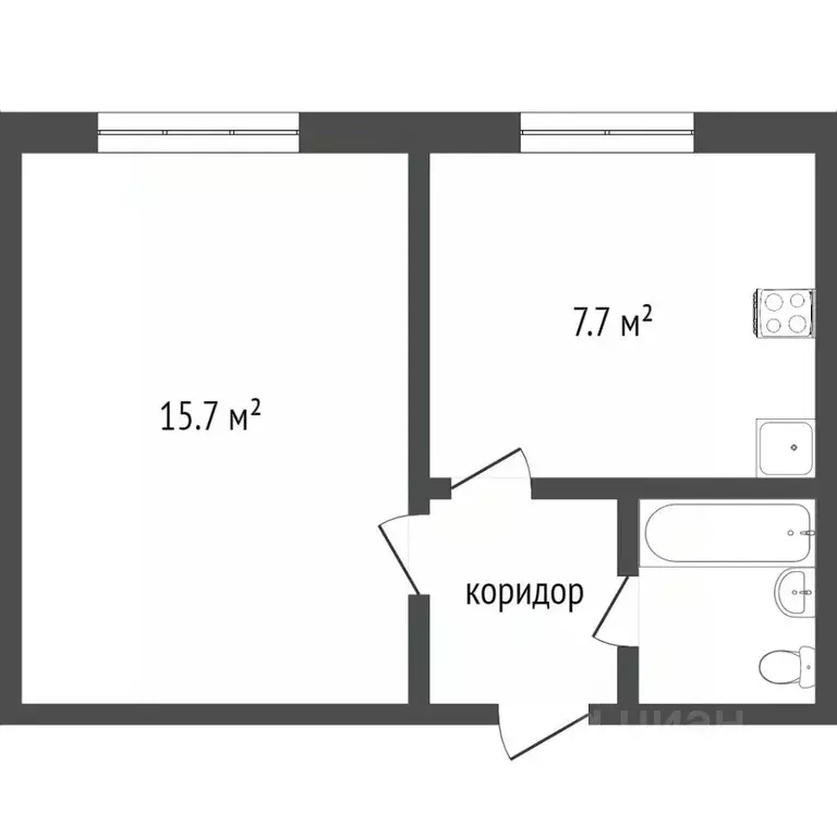 1-к кв. Ханты-Мансийский АО, Сургут ул. Пушкина, 22 (30.6 м) - Фото 1