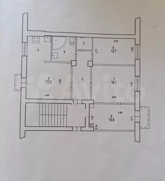 4-к. квартира, 85,8 м, 2/3 эт. - Фото 0