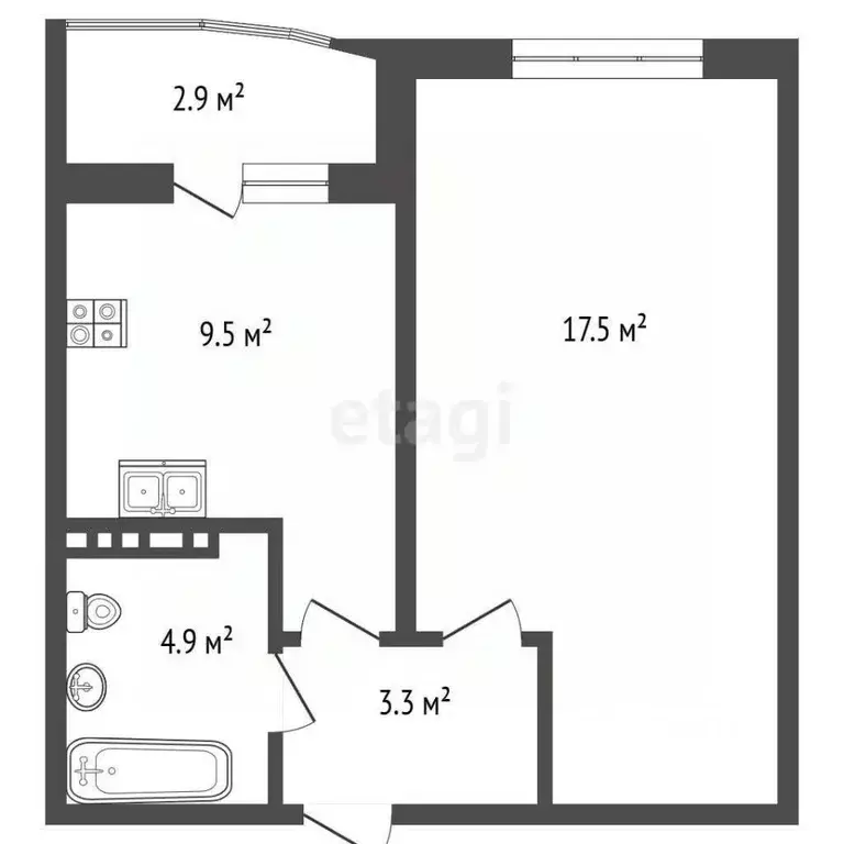 1-к кв. Чувашия, Чебоксары ул. Писателя Лаврентия Таллерова, 28 (34.1 ... - Фото 2